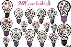 Flower Light Bulb Clipart Bundle - CraftNest - Digital Crafting and Art