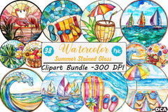 Stained Glass Summer Clipart Bundle - CraftNest - Digital Crafting and Art