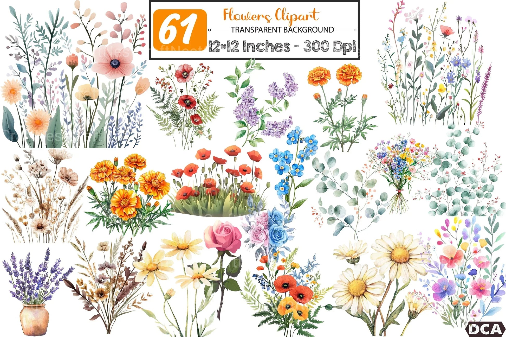 Flowers Clipart Bundle for Creative Projects - CraftNest - Digital Crafting and Art