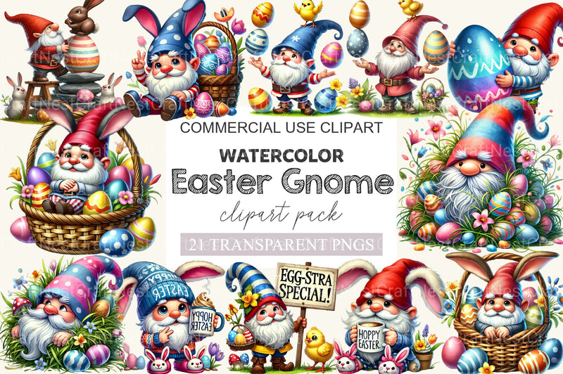 Easter Gnome Clipart Bundle 7 - CraftNest - Digital Crafting and Art