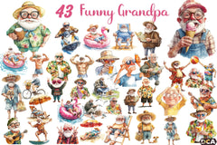 Funny Summer Grandpa Clipart Bundle 4 - CraftNest - Digital Crafting and Art