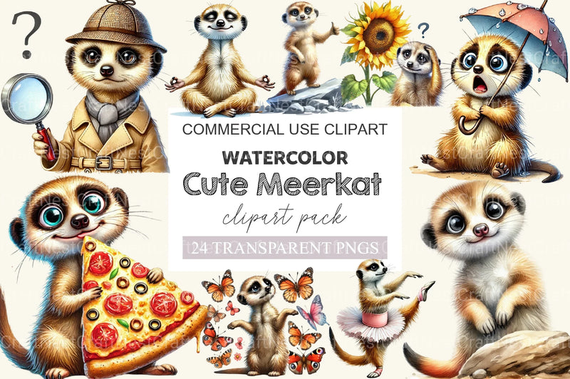 Meerkat Clipart Bundle - CraftNest - Digital Crafting and Art