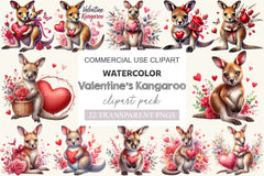 Valentine Kangaroo Clipart Bundle - CraftNest - Digital Crafting and Art