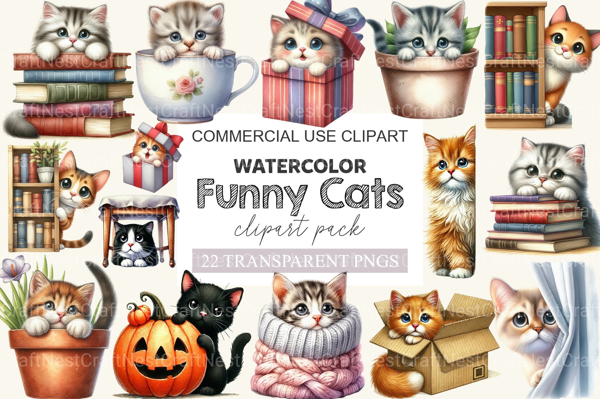 Peeking Cat Clipart Bundle - CraftNest - Digital Crafting and Art