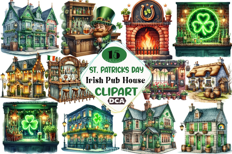 St. Patrick's Day Irish Pub Clipart Bundle - CraftNest - Digital Crafting and Art