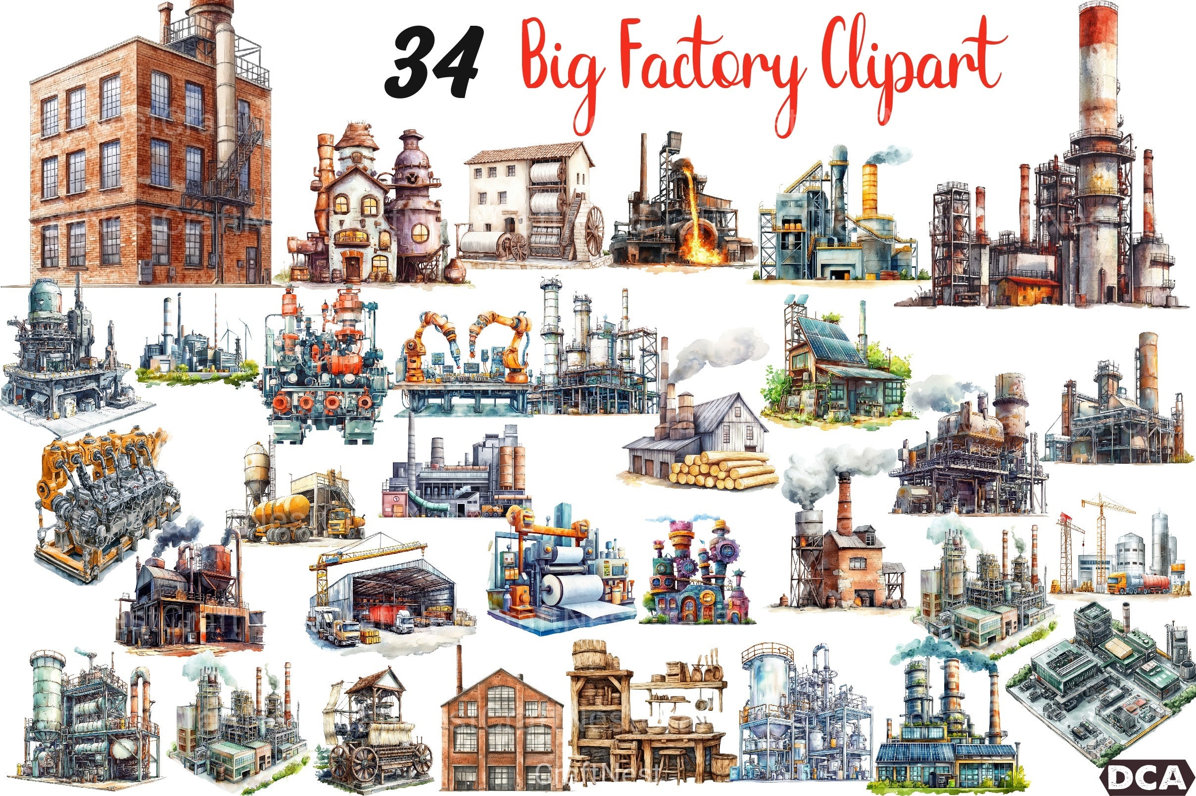 Big Factory Clipart Bundle - CraftNest - Digital Crafting and Art