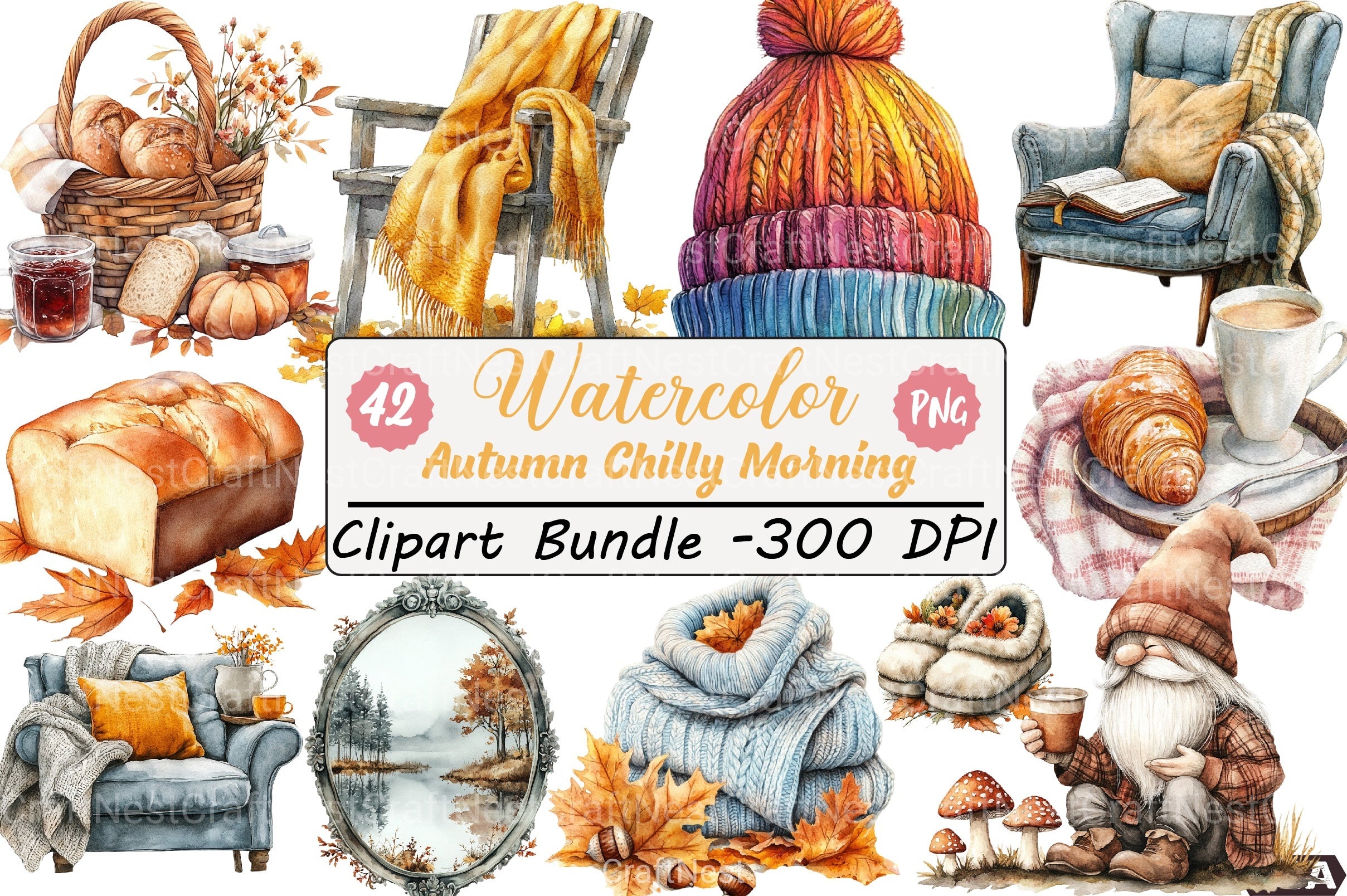 Autumn Chilly Morning Clipart Bundle 4 - CraftNest - Digital Crafting and Art