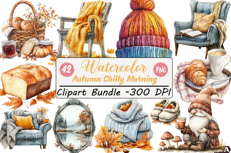 Autumn Chilly Morning Clipart Bundle 4 - CraftNest - Digital Crafting and Art
