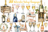 Vintage Champagne Clipart Bundle
