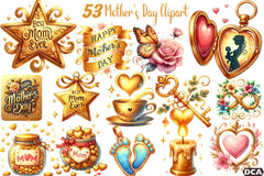 Golden Mother's Day Clipart Bundle 4 - CraftNest - Digital Crafting and Art