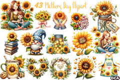 Sunflower Mother's Day Clipart Bundle 19 - CraftNest - Digital Crafting and Art