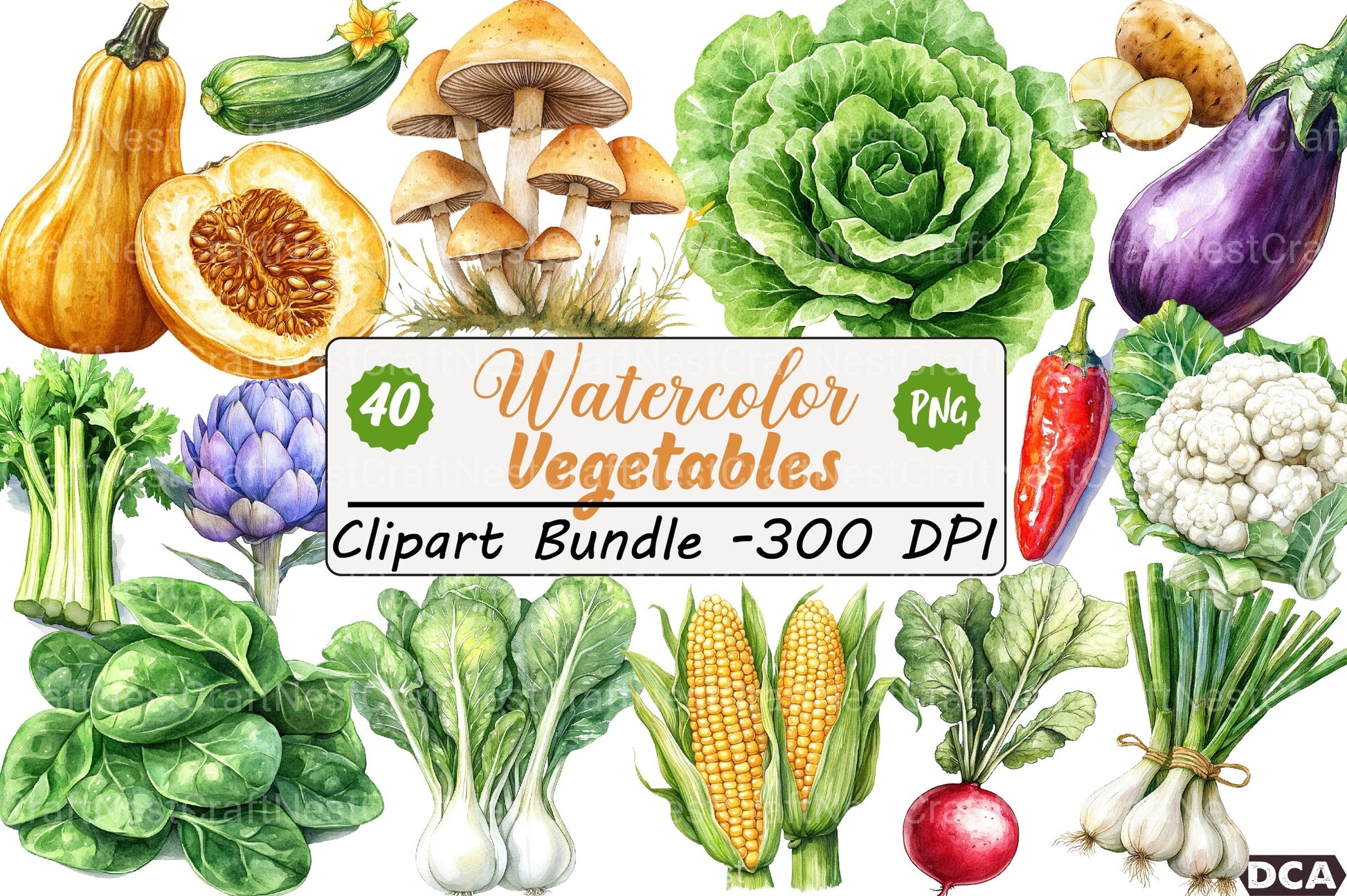 Vegetables Clipart Bundle 99 - CraftNest - Digital Crafting and Art