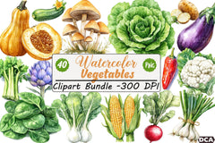 Vegetables Clipart Bundle 99 - CraftNest - Digital Crafting and Art