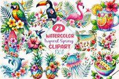 Tropical Spring Clipart Bundle 4 - CraftNest - Digital Crafting and Art