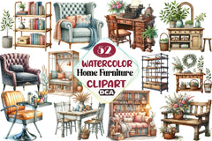 Home Furniture Clipart Bundle 99 - CraftNest - Digital Crafting and Art