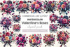 Valentine Gothic Roses Clipart Bundle 3