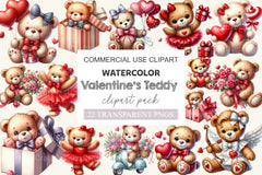 Valentine Teddy Clipart Bundle - CraftNest - Digital Crafting and Art