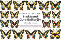 Black History Month Butterfly Clipart Bundle - CraftNest - Digital Crafting and Art