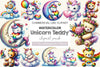 Unicorn Teddy Bear Clipart Bundle