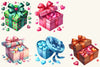 Valentine Gift Box Clipart Bundle