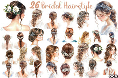 Beautiful Bridal Hairstyle Clipart Bundle - CraftNest - Digital Crafting and Art