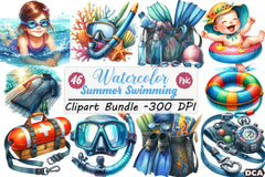 Summer Swimming Clipart Bundle - CraftNest - Digital Crafting and Art