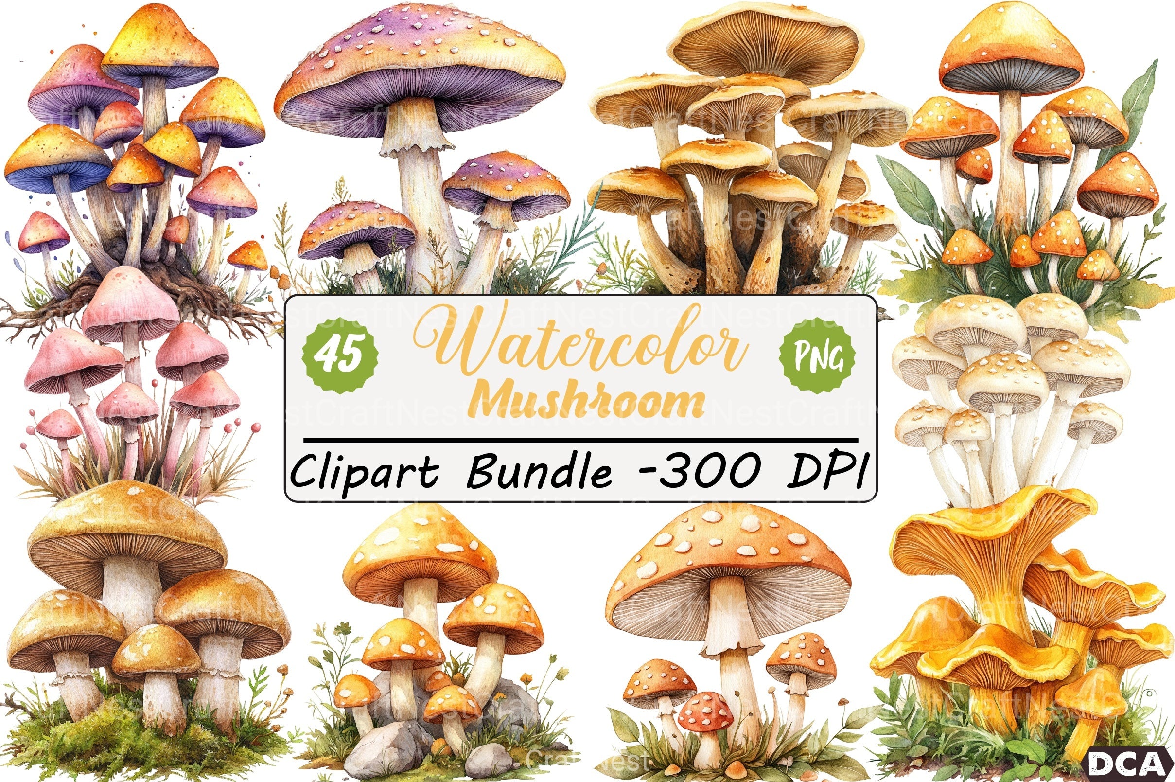 Mushroom Clipart Bundle 2 - CraftNest - Digital Crafting and Art