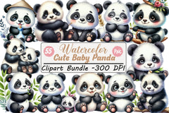 Cute Baby Panda Clipart Bundle - CraftNest - Digital Crafting and Art