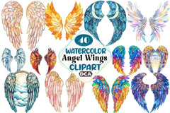 Stained Glass Angel Wings Clipart Bundle 4 - CraftNest - Digital Crafting and Art