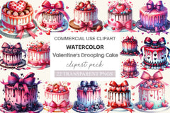Valentine Drooping Cake Clipart Bundle - CraftNest - Digital Crafting and Art