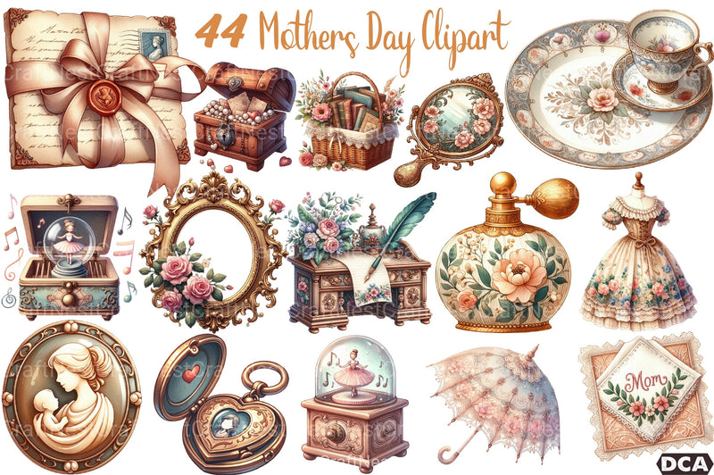 Antique Mother's Day Clipart Bundle - CraftNest - Digital Crafting and Art