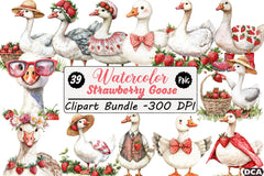Strawberry Goose Clipart Bundle 99 - CraftNest - Digital Crafting and Art