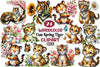 Cute Spring Tiger Clipart Bundle