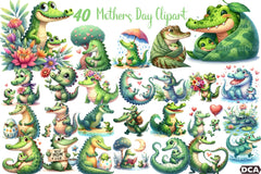 Crocodile Mother's Day Clipart Bundle - CraftNest - Digital Crafting and Art