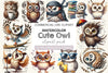 Funny Owl Clipart Bundle