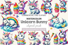Unicorn Bunny Clipart Bundle - CraftNest - Digital Crafting and Art