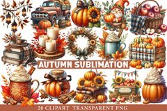 Autumn Sublimation Clipart - CraftNest - Digital Crafting and Art
