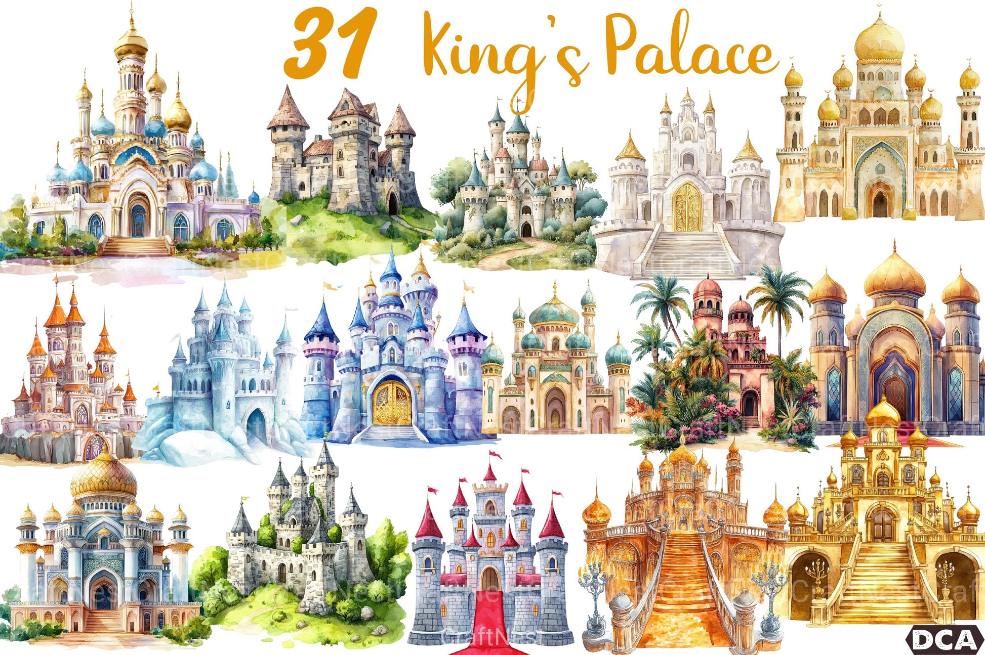 King's Palace Clipart Bundle - CraftNest - Digital Crafting and Art