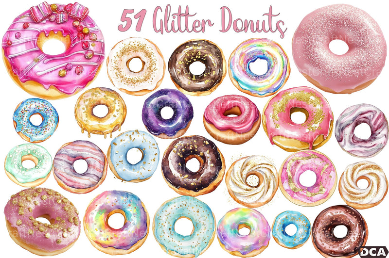 Glitter Donuts Clipart Bundle - CraftNest - Digital Crafting and Art