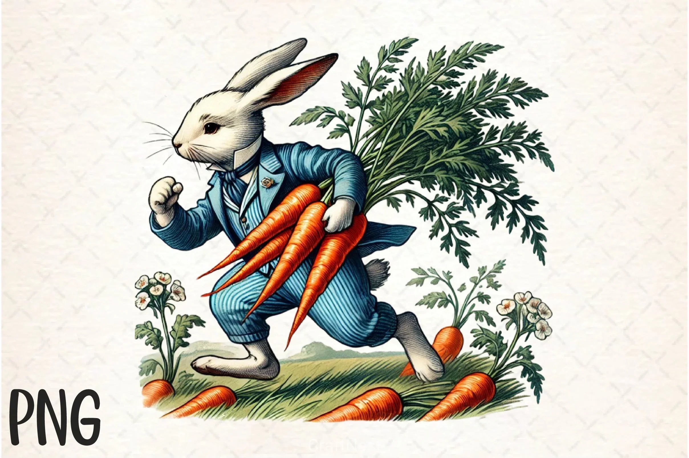 Easter Rabbit & Carrot Clipart Bundle 2 - CraftNest - Digital Crafting and Art