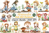Cute Girl Gardener Clipart Bundle