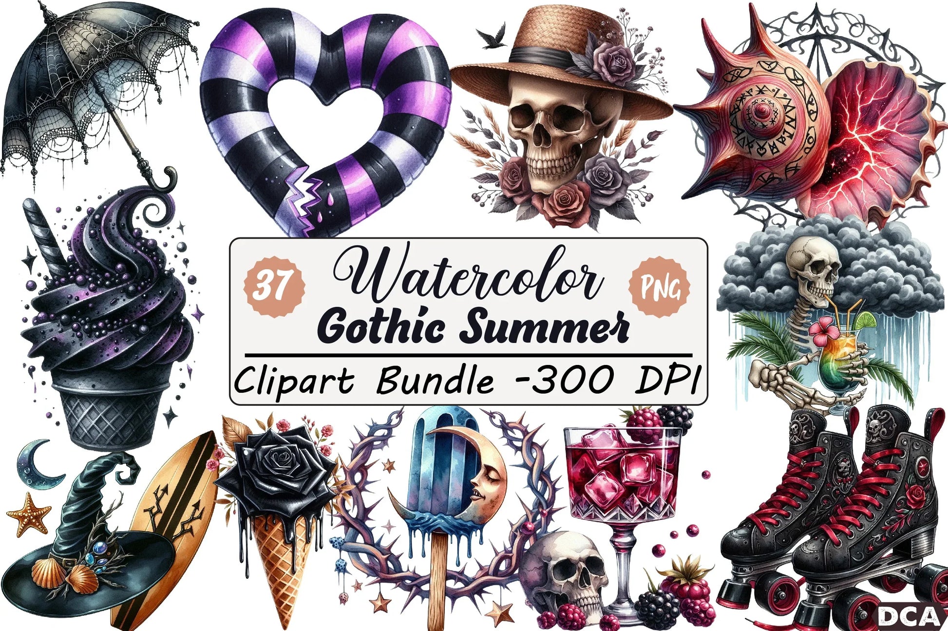 Gothic Summer Clipart Bundle - CraftNest - Digital Crafting and Art