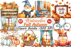 Autumn Clipart Bundle: Fall Graphics Collection - CraftNest - Digital Crafting and Art