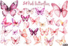 Pink Butterflies Clipart Bundle