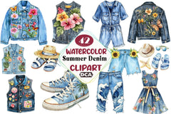Summer Denim Clipart Bundle 18 - CraftNest - Digital Crafting and Art