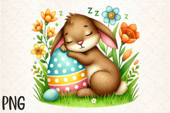 Easter Bunny Sleeping Clipart Bundle - CraftNest - Digital Crafting and Art