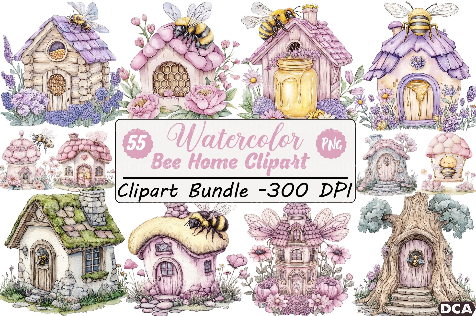 Bee Home Clipart Bundle 99 - CraftNest - Digital Crafting and Art