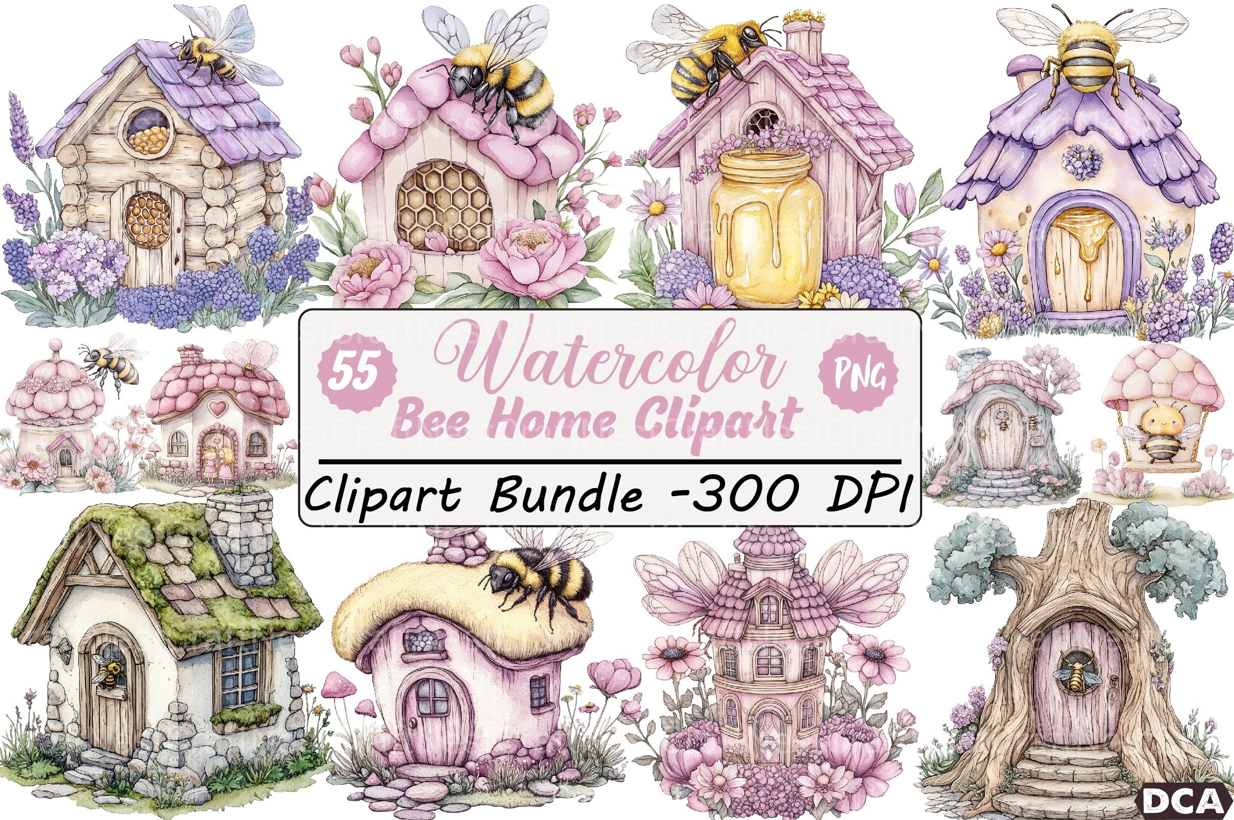 Bee Home Clipart Bundle 99 - CraftNest - Digital Crafting and Art