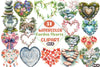 Japanese Garden Hearts Clipart Bundle