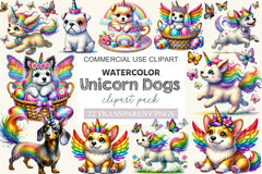 Unicorn Dogs Clipart Bundle - CraftNest - Digital Crafting and Art